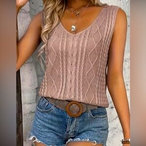 Knit tank top. Bronze/rose color.NWOT